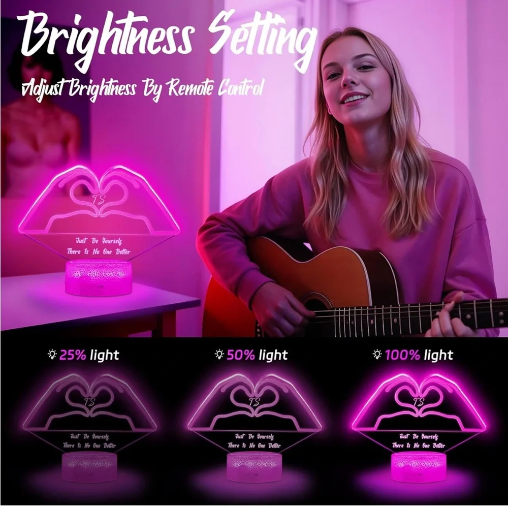 LED Taylor Swift Heart Hands Neon Light color changing NWT